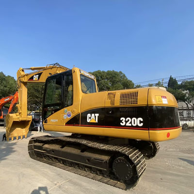 10T CAT320C प्रयुक्त निर्माण मशीनरी दूसरा हाथ क्रॉलर कैटरपिलर खुदाई 110kw