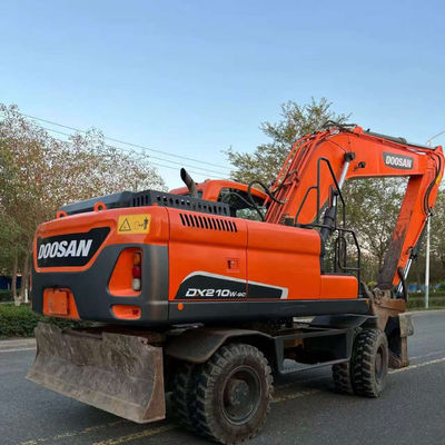 Doosan DX210W प्रयुक्त पहिया खुदाई हाइड्रोलिक मिनी सेकंड हैंड खुदाई 20100 किलो