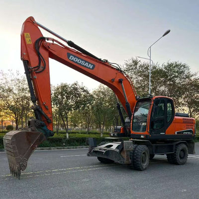 Doosan DX210W प्रयुक्त पहिया खुदाई हाइड्रोलिक मिनी सेकंड हैंड खुदाई 20100 किलो