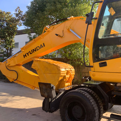 HYUNDAI 210W-7 पुराने पहिया खुदाई मशीन, खनन के लिए इस्तेमाल किया निर्माण उपकरण 124KW