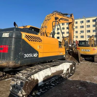 पीला हुंडई 305 प्रयुक्त उत्खनन खुदाई 198kw 1900rpm सेकंड हैंड निर्माण मशीन