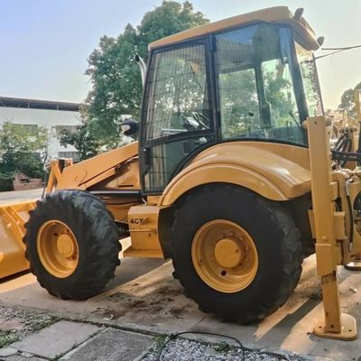 74.6kW JCB 4CX प्रयुक्त लोडर पीला 4378kg लिफ्ट सेकंड हैंड बैकहो लोडर पहिया चल रहा है