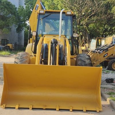 74.6kW JCB 4CX प्रयुक्त लोडर पीला 4378kg लिफ्ट सेकंड हैंड बैकहो लोडर पहिया चल रहा है
