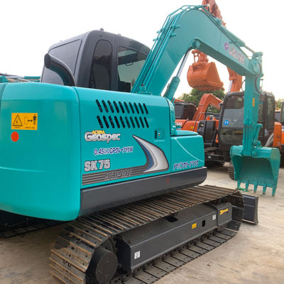 7000 किलोग्राम हाइड्रोलिक प्रयुक्त खुदाई Kobleco Sk75 41kw निर्माण के लिए खुदाई