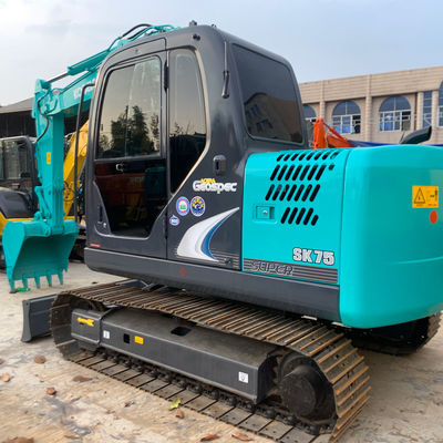7000 किलोग्राम हाइड्रोलिक प्रयुक्त खुदाई Kobleco Sk75 41kw निर्माण के लिए खुदाई