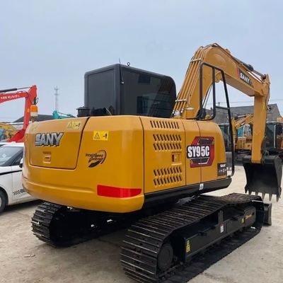 पीला प्रयुक्त मिनी खुदाई मशीन SANY 95c सेकंड हैंड खुदाई मशीन 9180kg