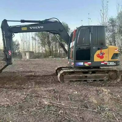 वोल्वो 80डी प्रयुक्त मिनी उत्खनन खुदाई 42kw 2100rpm सड़क निर्माण के लिए